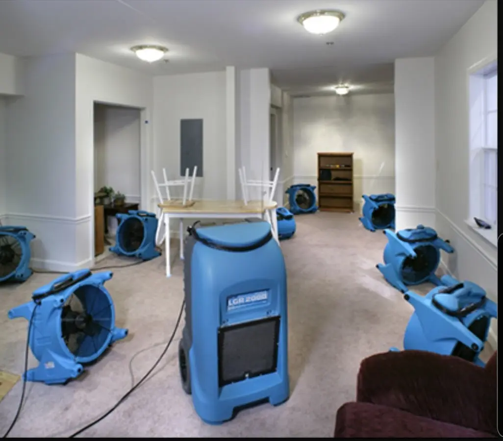 Air movers and dehumidifier setup for Water Damage Restoration in Fountain Hills